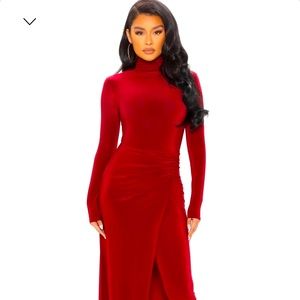 Red bodysuit with skirt